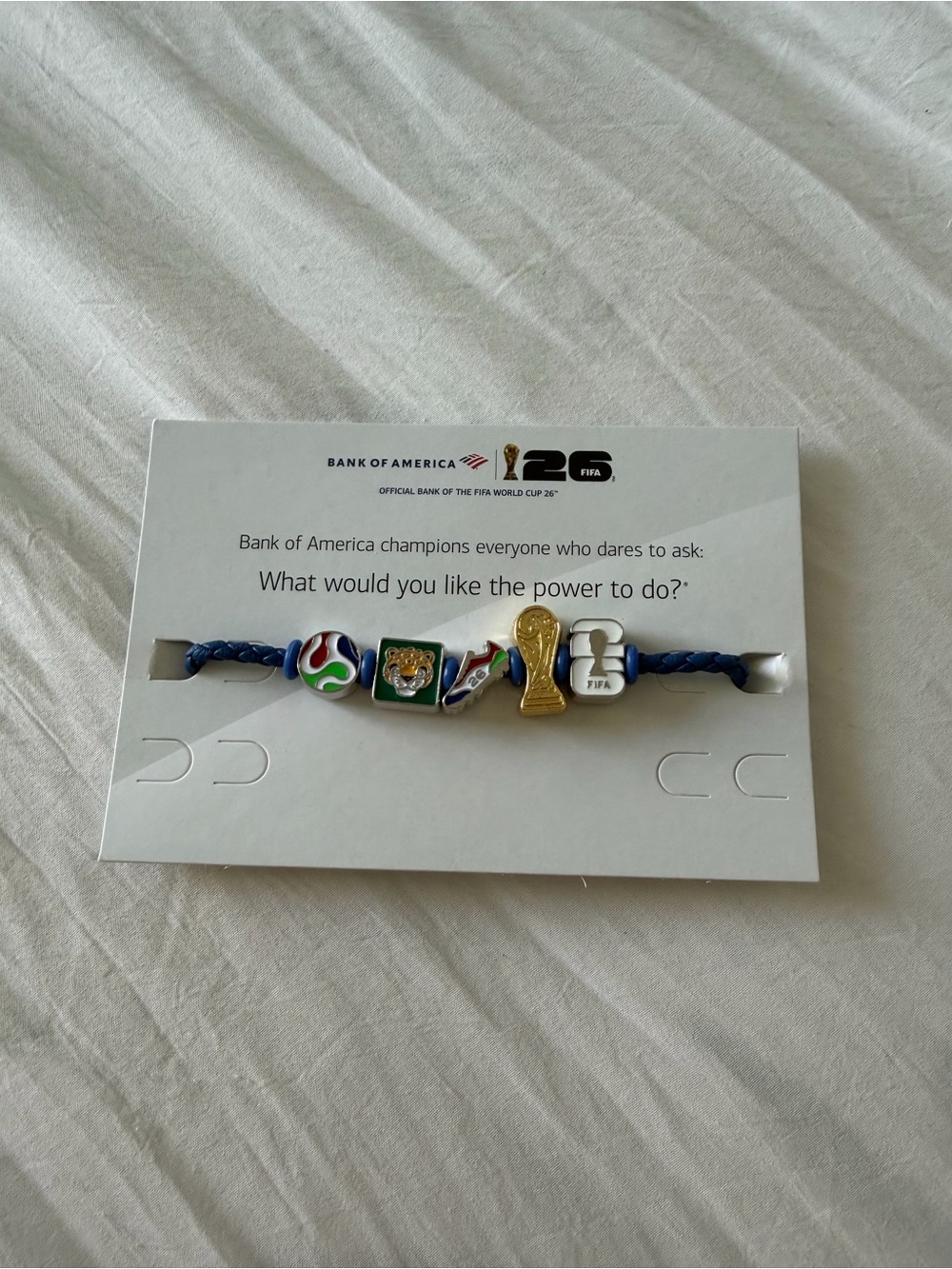 New FIFA World Cup 2026 Charm Bracelet with Trophy and Soccer Beads - one size